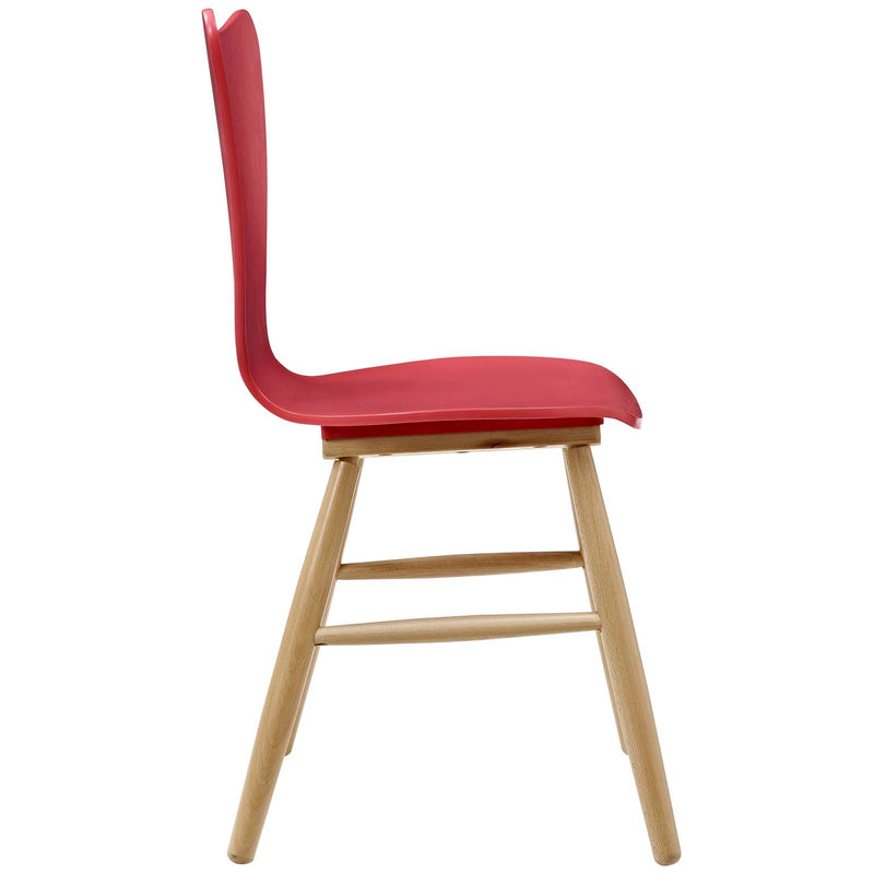 Cascade Dining Chair Set of 2 Red by Modway