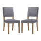 Oblige Dining Chair Wood Set of 2 | Polyester by Modway