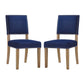Oblige Dining Chair Wood Set of 2 | Polyester by Modway