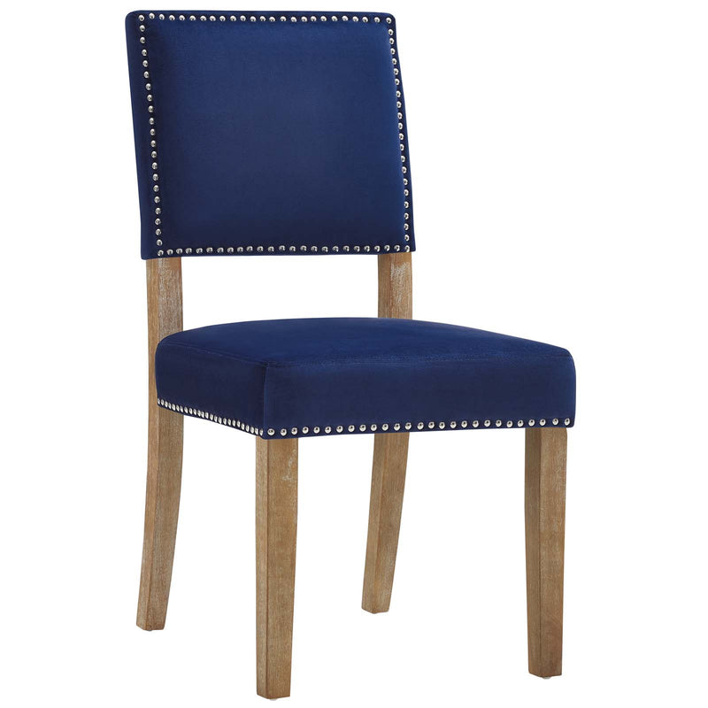 Oblige Dining Chair Wood Set of 2 | Polyester by Modway