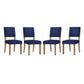 Oblige Dining Chair Wood Set of 4 | Polyester by Modway