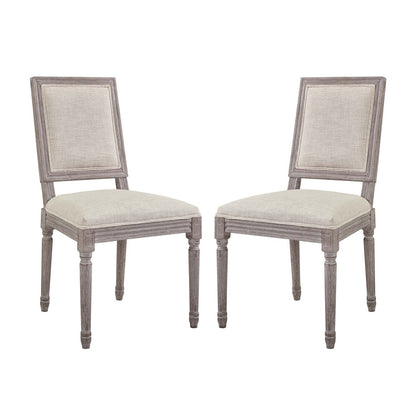 Court Dining Side Chair Upholstered Fabric Set of 2 by Modway