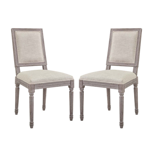 Court Dining Side Chair Upholstered Fabric Set of 2 by Modway