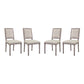 Court Dining Side Chair Upholstered Fabric Set of 4 by Modway