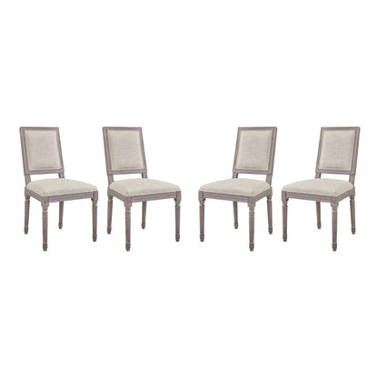 Court Dining Side Chair Upholstered Fabric Set of 4 by Modway