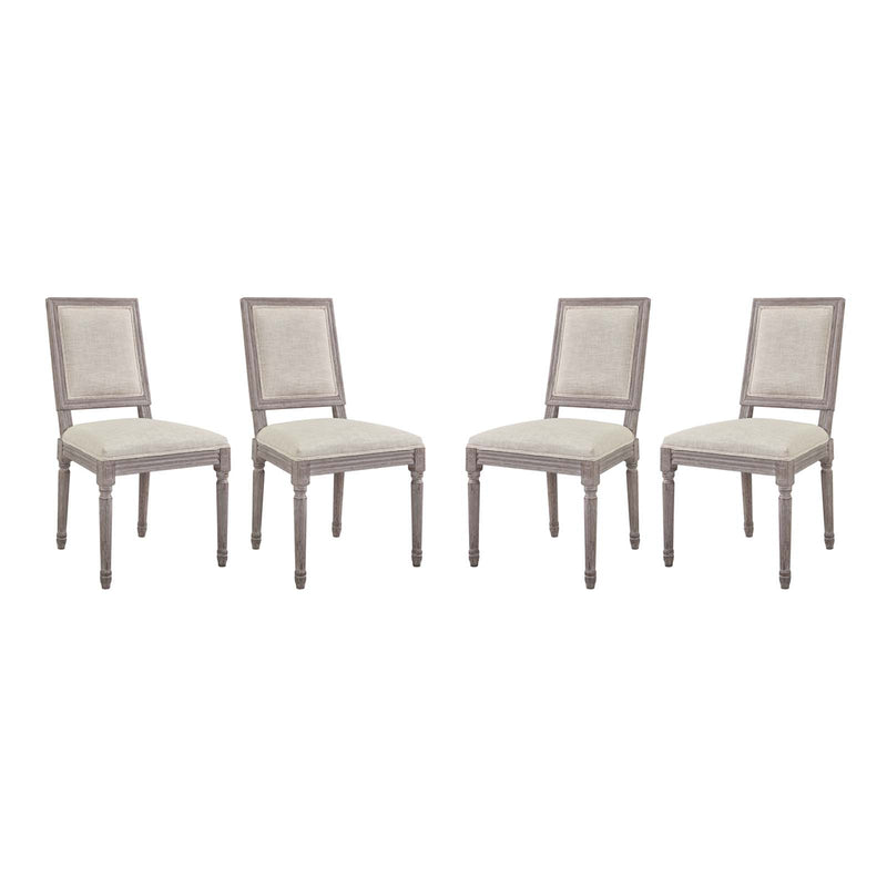 Court Dining Side Chair Upholstered Fabric Set of 4 by Modway