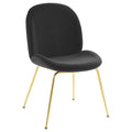 Scoop Gold Stainless Steel Leg Performance Velvet Dining Chair | Polyester by Modway