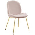 Scoop Gold Stainless Steel Leg Performance Velvet Dining Chair | Polyester by Modway