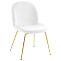 Scoop Gold Stainless Steel Leg Performance Velvet Dining Chair | Polyester by Modway