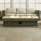 Manteo 70" Rectangular Outdoor Patio Fire Pit Table Light Gray by Modway