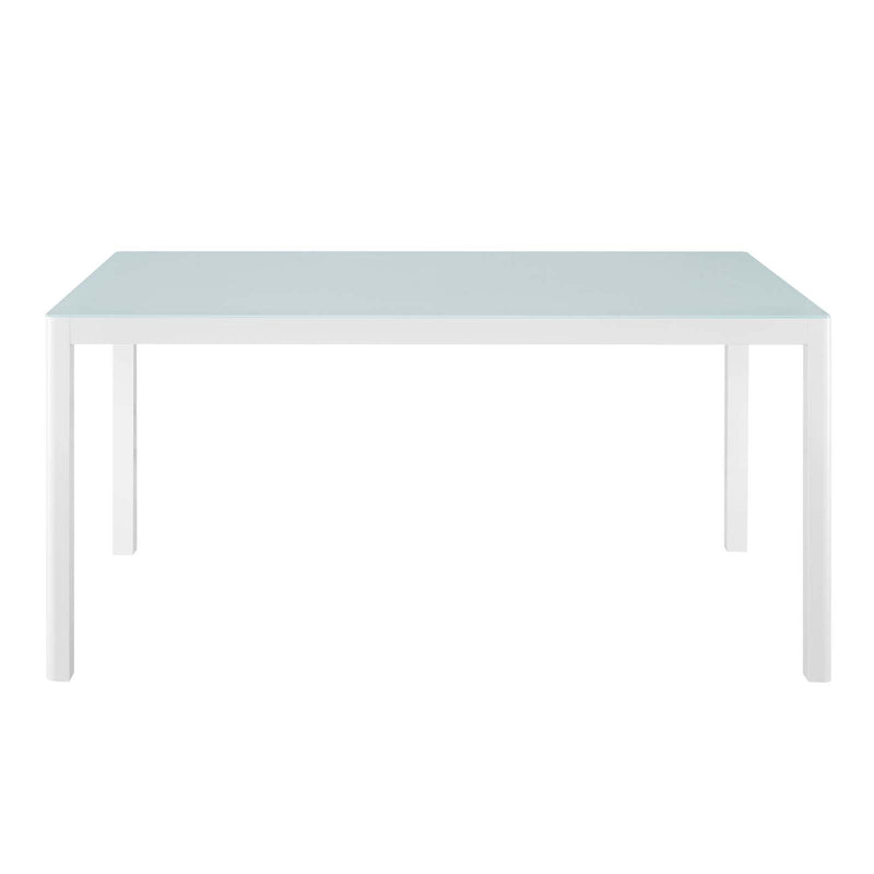 Raleigh 59" Outdoor Patio Aluminum Dining Table White by Modway