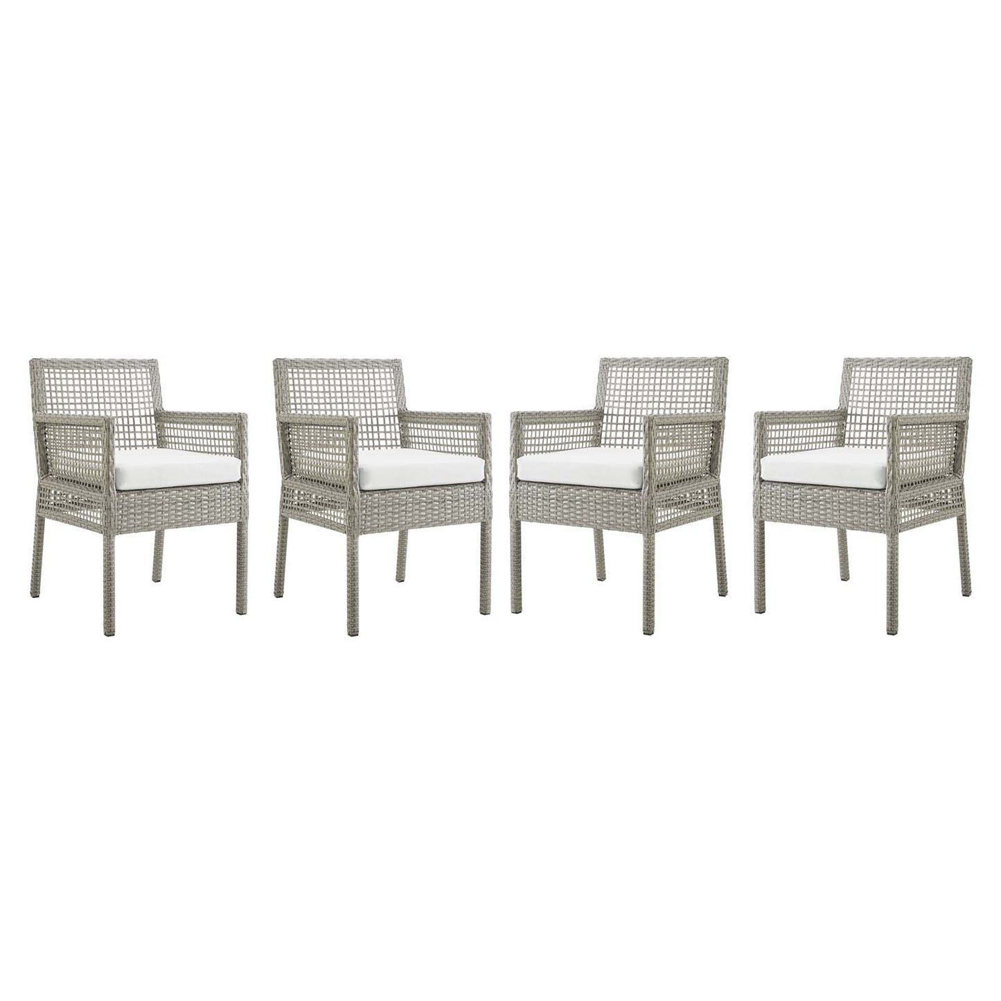 Aura Dining Armchair Outdoor Patio Wicker Rattan Set of 4 by Modway