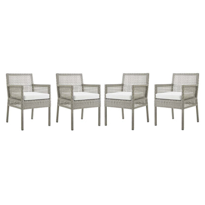 Aura Dining Armchair Outdoor Patio Wicker Rattan Set of 4 by Modway