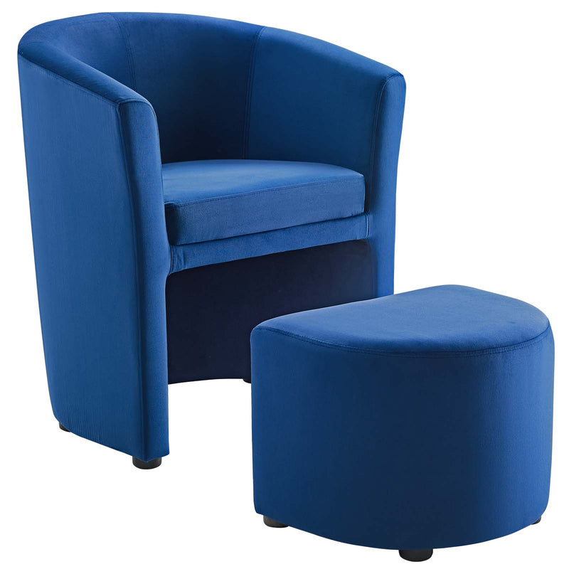 Divulge Stain Resistant Velvet Arm Chair and Ottoman Set by Modway