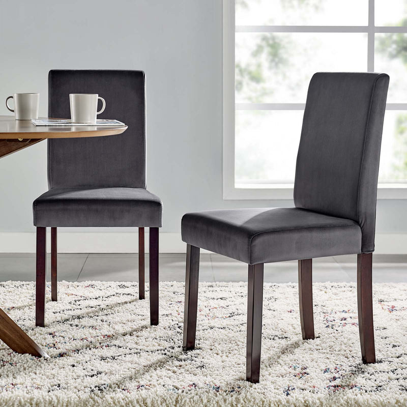 Prosper Upholstered Velvet Dining Side Chair Set of 2 | Polyester by Modway