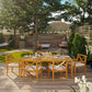 Northlake 7 Piece Outdoor Patio Premium Grade A Teak Wood Set Natural White by Modway