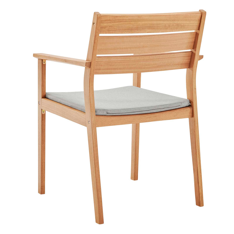Viewscape Outdoor Patio Ash Wood Dining Armchair Natural Taupe by Modway