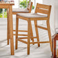 Riverlake Outdoor Patio Ash Wood Bar Stool Natural Taupe by Modway