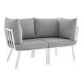 Riverside 2 Piece Outdoor Patio Aluminum Sectional Sofa Set by Modway
