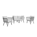 Riverside 4 Piece Outdoor Patio Aluminum Set by Modway