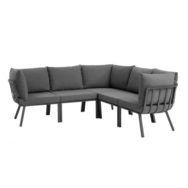 Riverside 5 Piece Outdoor Patio Aluminum Sectional by Modway