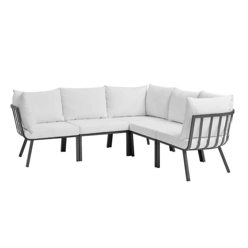 Riverside 5 Piece Outdoor Patio Aluminum Sectional by Modway