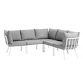 Riverside 5 Piece Outdoor Patio Aluminum Sectional by Modway