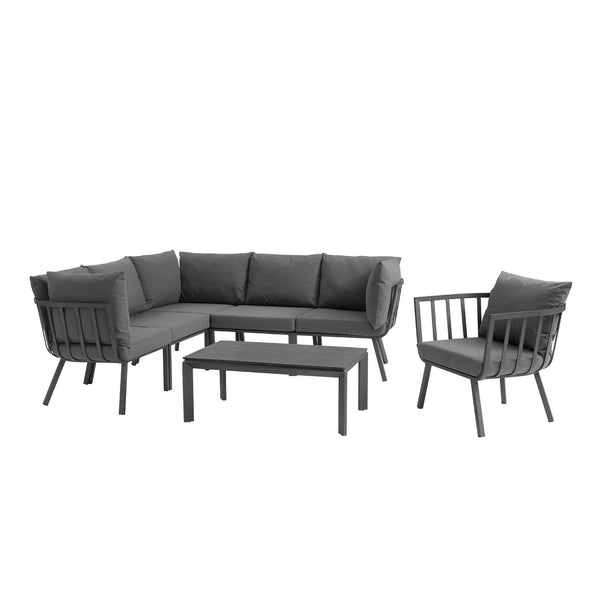 Riverside 7 Piece Outdoor Patio Aluminum Set by Modway