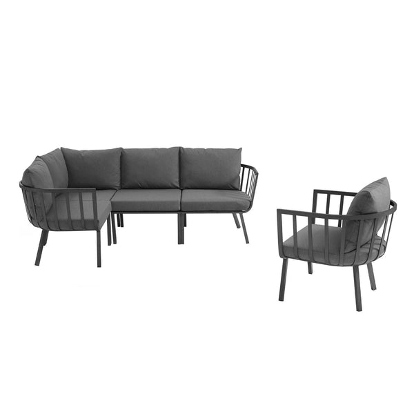 Riverside 5 Piece Outdoor Patio Aluminum Set by Modway