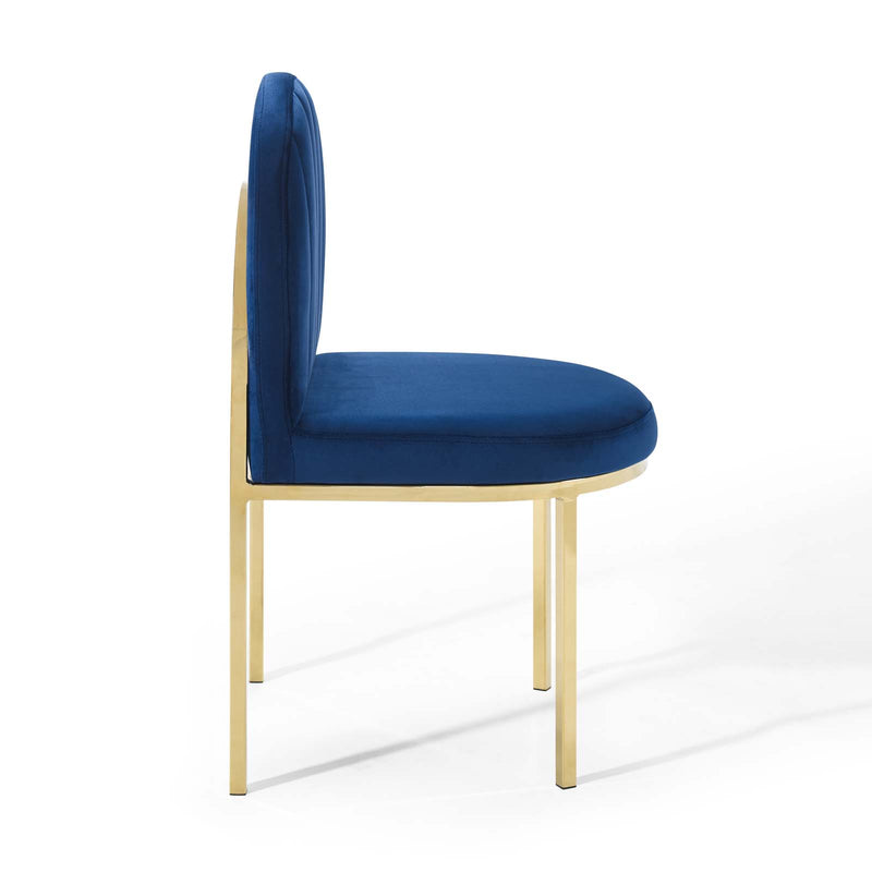 Isla Channel Tufted Performance Velvet Dining Side Chair | Polyester by Modway