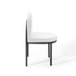 Isla Channel Tufted Upholstered Fabric Dining Side Chair | Polyester by Modway