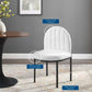 Isla Channel Tufted Upholstered Fabric Dining Side Chair | Polyester by Modway