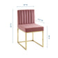 Carriage Channel Tufted Sled Base Performance Velvet Dining Chair | Polyester by Modway