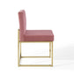 Carriage Channel Tufted Sled Base Performance Velvet Dining Chair | Polyester by Modway