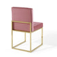 Carriage Channel Tufted Sled Base Performance Velvet Dining Chair | Polyester by Modway