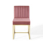 Carriage Channel Tufted Sled Base Performance Velvet Dining Chair | Polyester by Modway