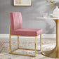 Carriage Channel Tufted Sled Base Performance Velvet Dining Chair | Polyester by Modway