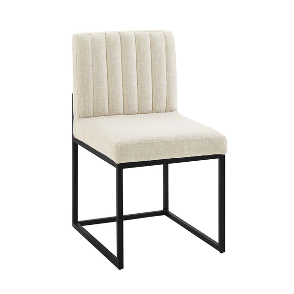 Carriage Channel Tufted Sled Base Upholstered Fabric Dining Chair | Polyester by Modway