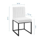 Carriage Channel Tufted Sled Base Upholstered Fabric Dining Chair | Polyester by Modway