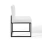 Carriage Channel Tufted Sled Base Upholstered Fabric Dining Chair | Polyester by Modway