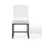 Carriage Channel Tufted Sled Base Upholstered Fabric Dining Chair | Polyester by Modway