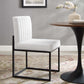 Carriage Channel Tufted Sled Base Upholstered Fabric Dining Chair | Polyester by Modway
