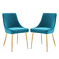 Viscount Performance Velvet Dining Chairs - Set of 2 by Modway