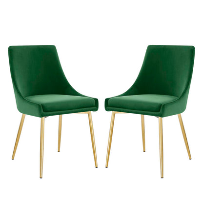 Viscount Performance Velvet Dining Chairs - Set of 2 by Modway