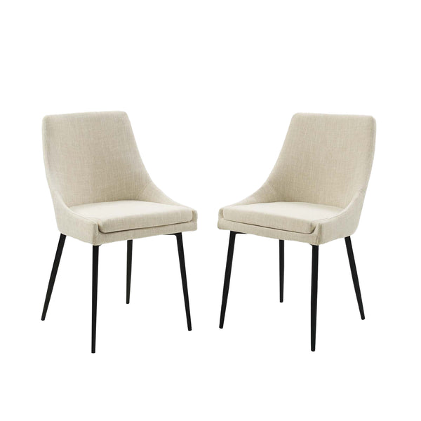 Viscount Upholstered Fabric Dining Chairs-Set of 2 | Polyester by Modway