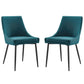 Viscount Upholstered Fabric Dining Chairs-Set of 2 | Polyester by Modway