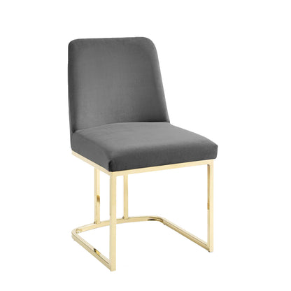 Amplify Sled Base Performance Velvet Dining Side Chair | Polyester by Modway