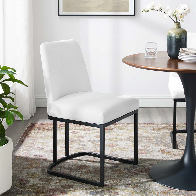 Amplify Sled Base Upholstered Fabric Dining Side Chair | Polyester by Modway