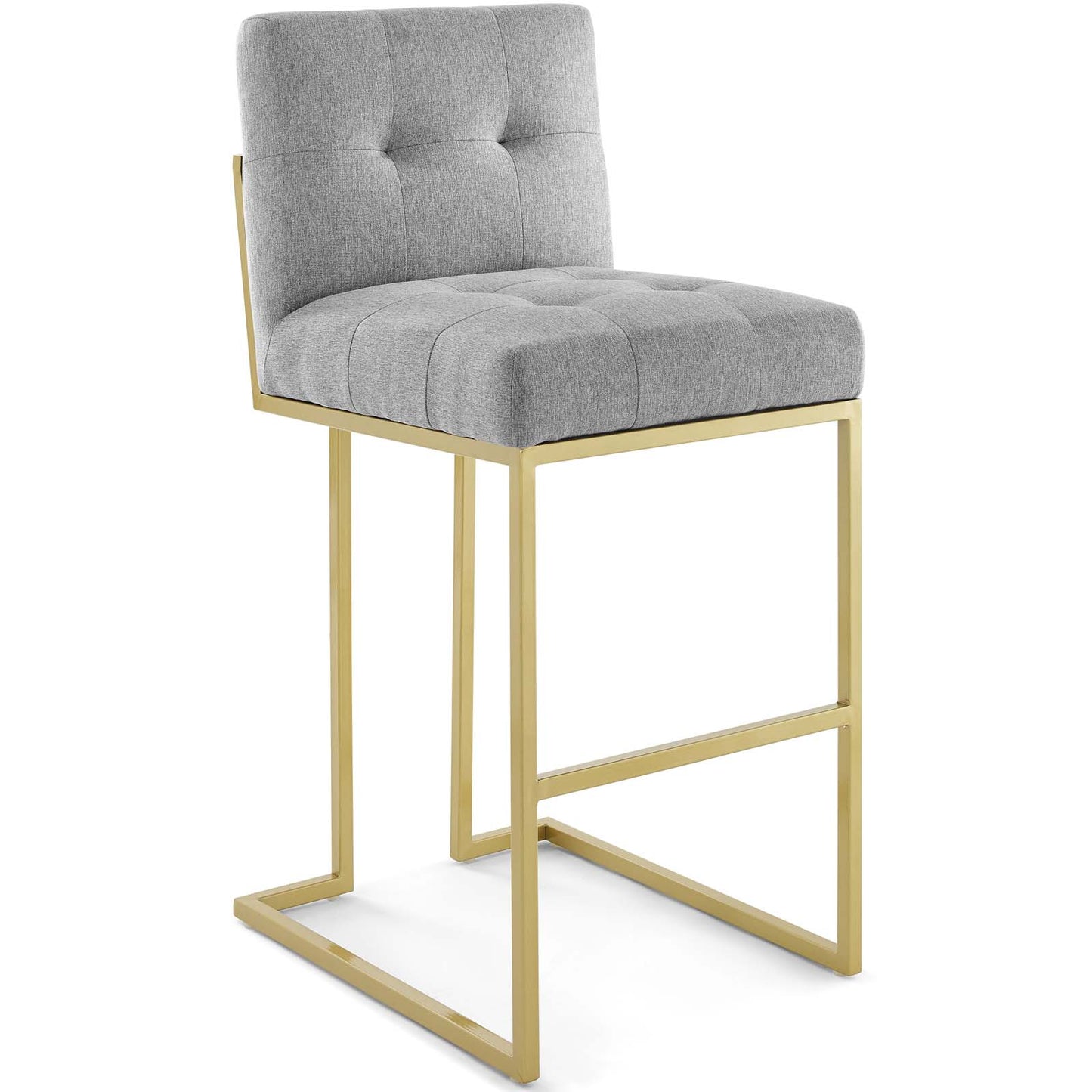 Privy Gold Stainless Steel Upholstered Fabric Bar Stool by Modway