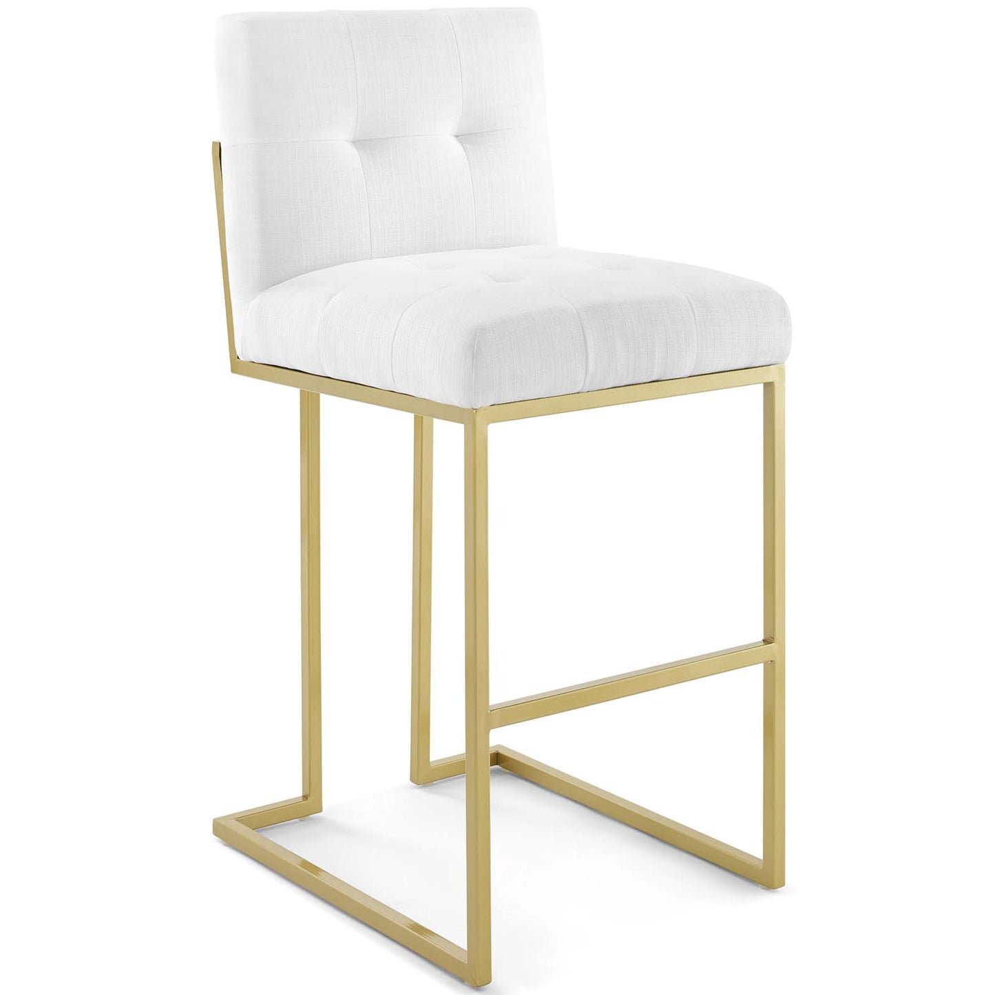 Privy Gold Stainless Steel Upholstered Fabric Bar Stool by Modway